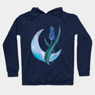 Muscari and the moon Hoodie